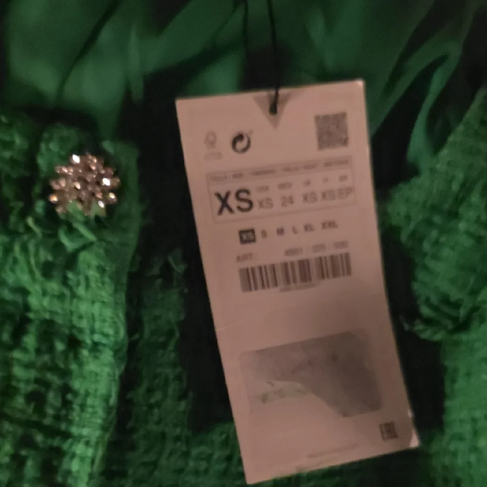 Zara Green Textured Tweed Dress - Picture 6 of 7